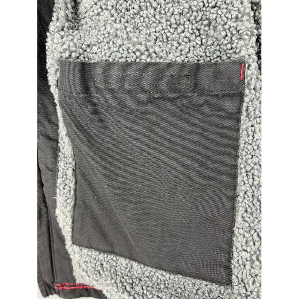 Dickies Vest Mens 3XL Canvas Sherpa Lined Full Zip Workwear Black Good